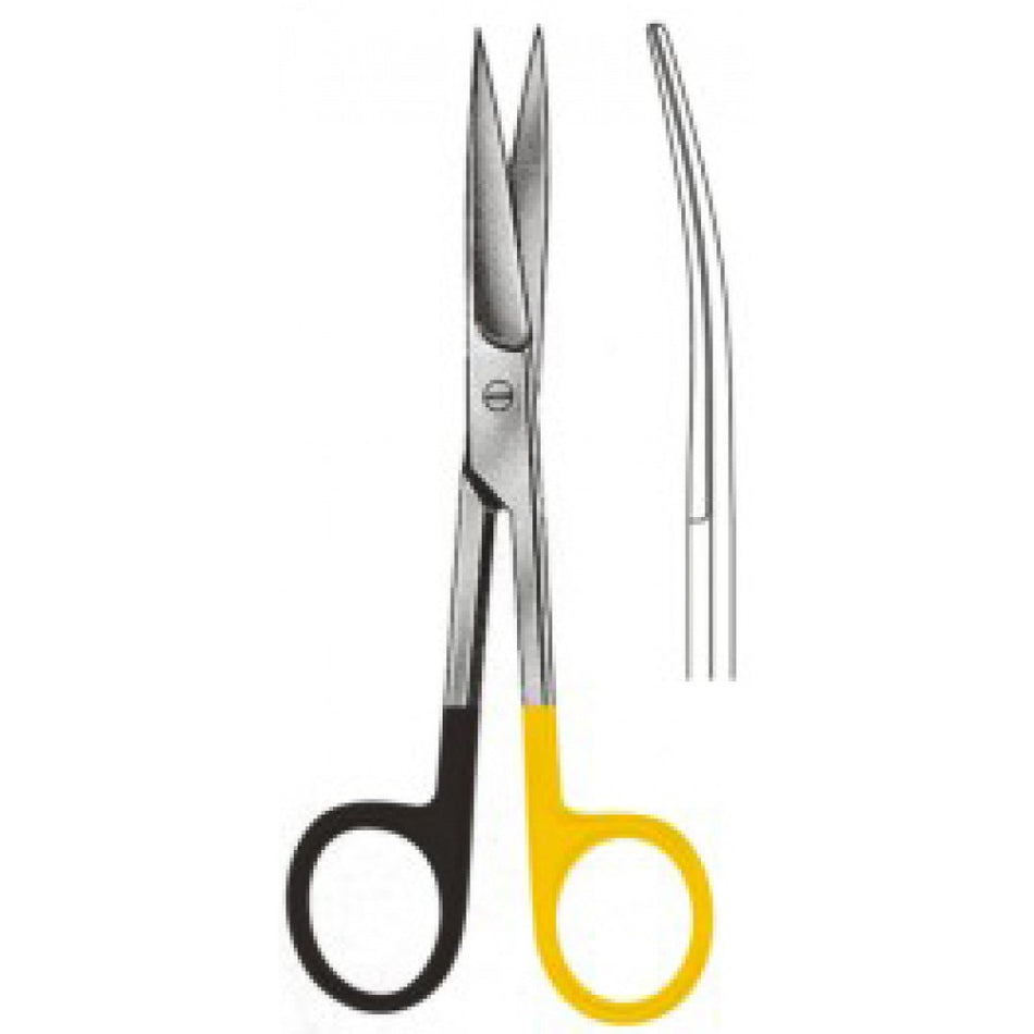 Operating Scissors Curved Sharp/Sharp 18.5cm SuperCut, Tungsten Carbide Inlays - Surgix Instruments
