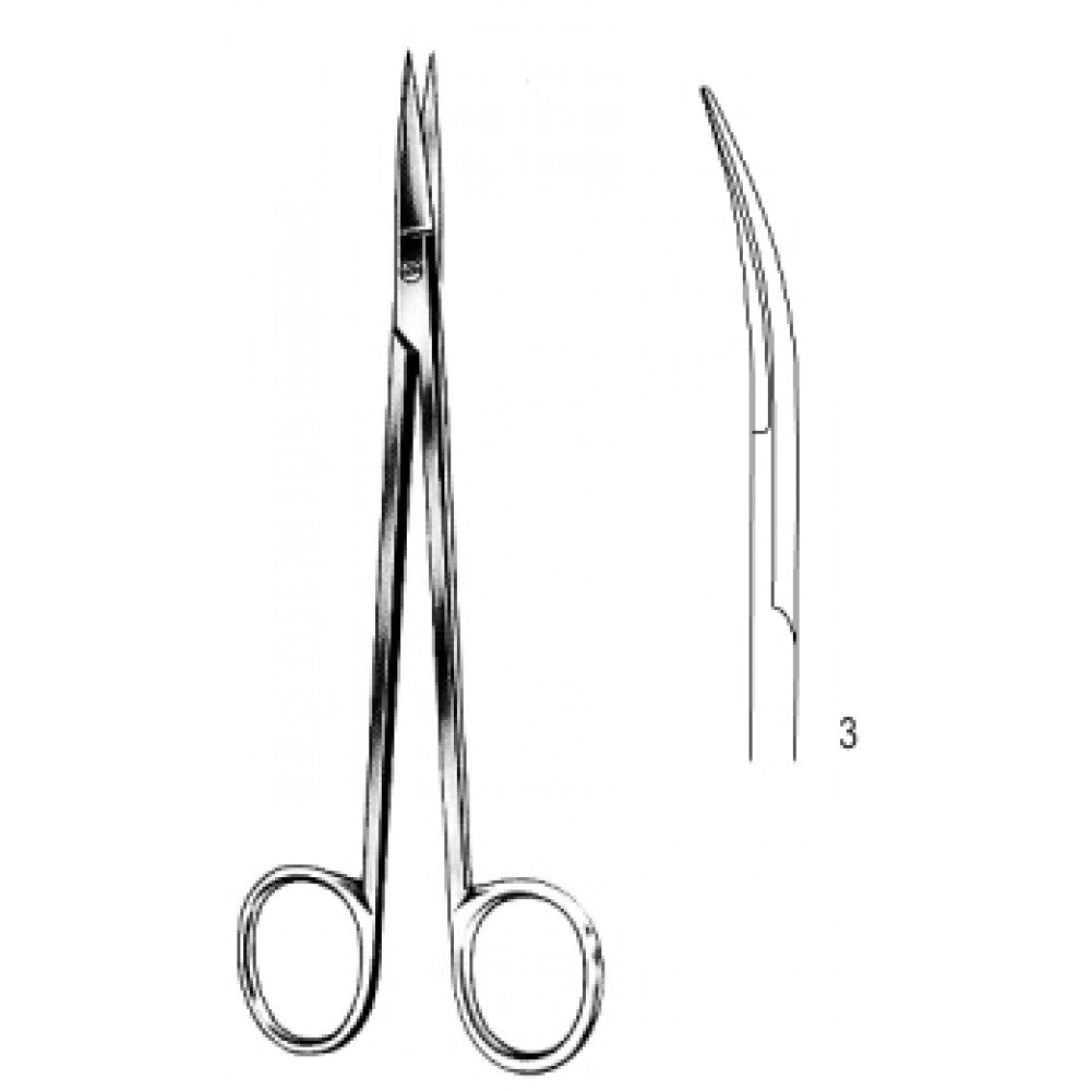 KELLY Gynecological Scissors Curved 16cm - Surgix Instruments