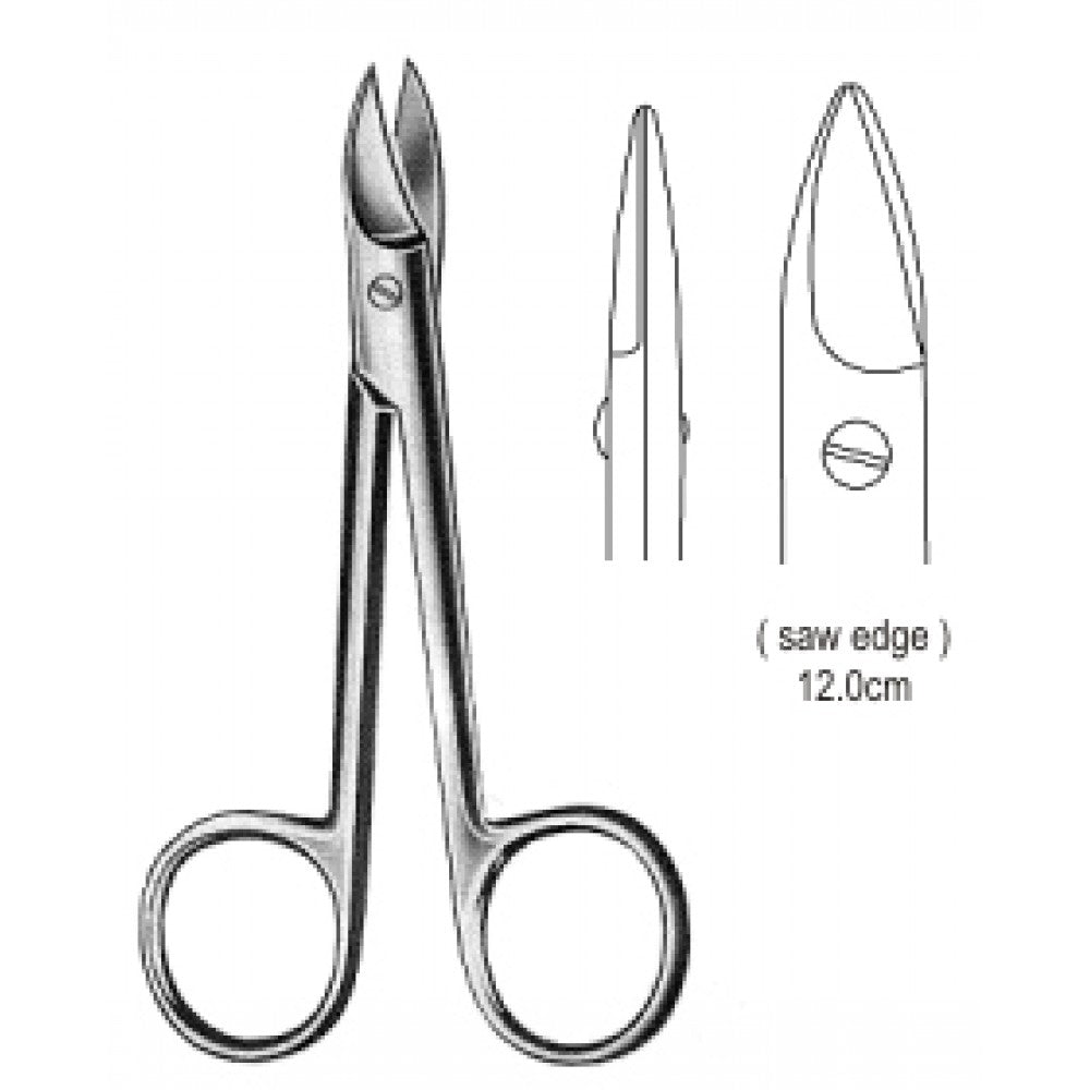 Special Scissors Straight 12cm saw edge - Surgix Instruments