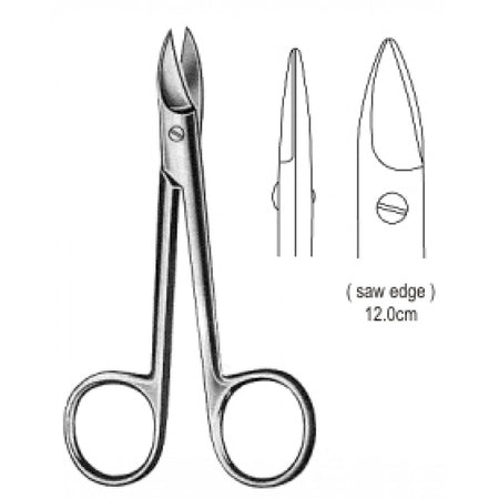 Special Scissors Straight 12cm saw edge - Surgix Instruments