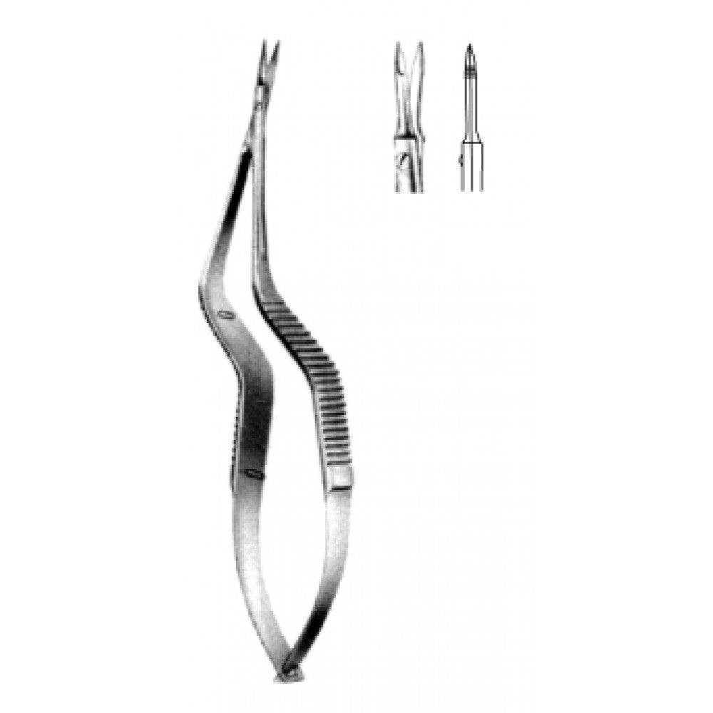 Yasargil Micro Scissors bayonet shape Straight, 18.5cm - Surgix Instruments