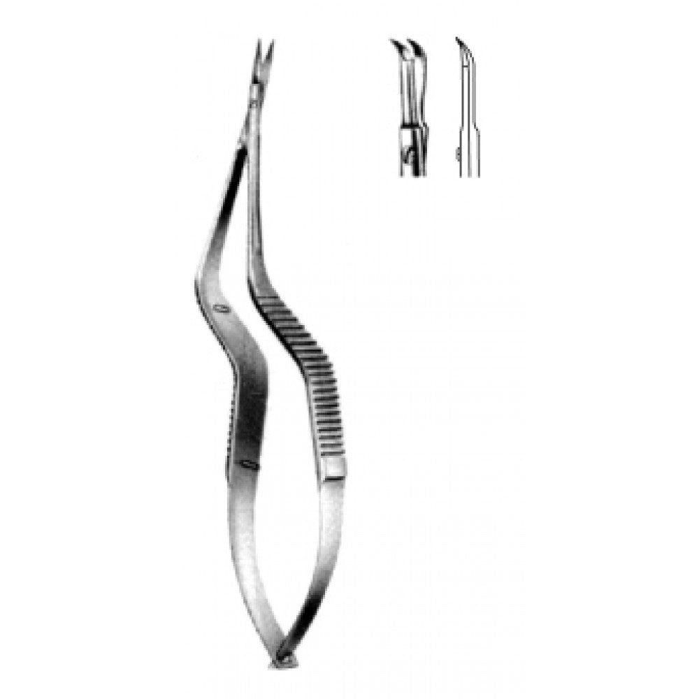 Micro Scissors arrow point Curved 22.5cm - Surgix Instruments