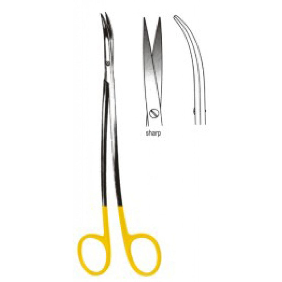 Metzenbaum Fino Scissors Sharp/Sharp S-Curved 18cm Tungsten Carbide Inlays - Surgix Instruments