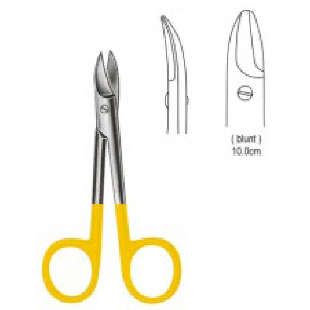 Beebee Scissors blunt Curved 10cm Tungsten Carbide Inlays - Surgix Instruments