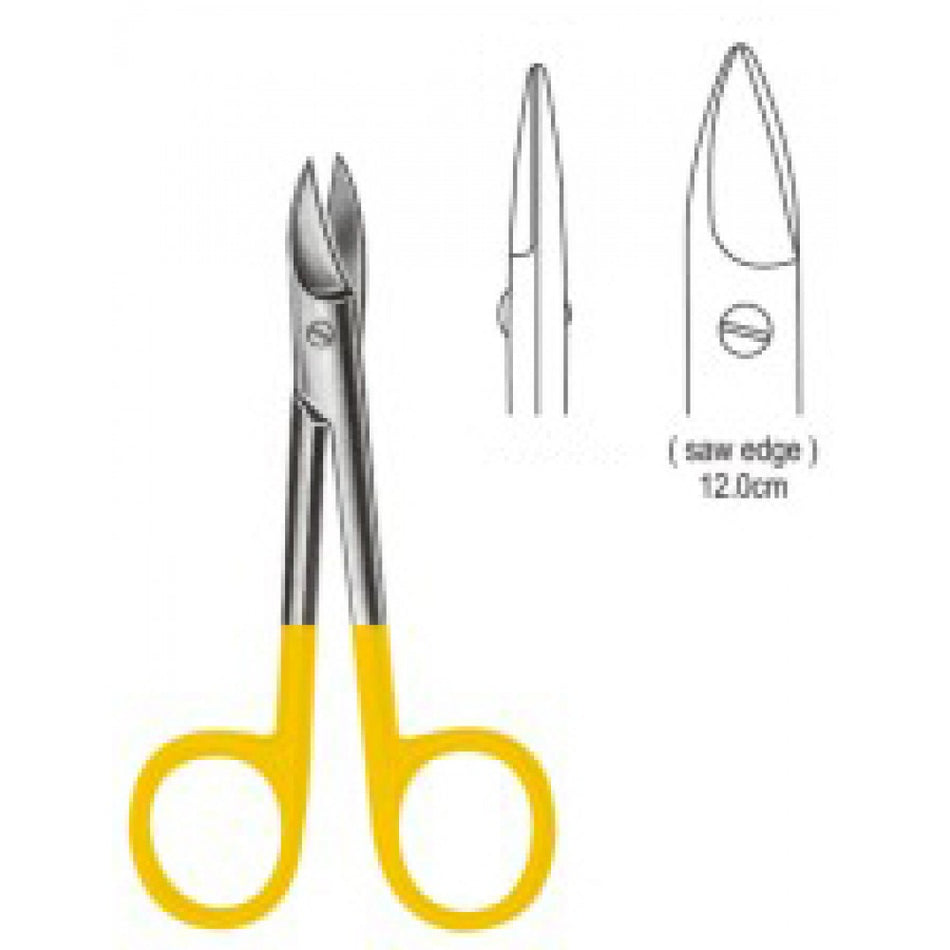 Special Scissors Straight saw edge 12cm Tungsten Carbide Inlays - Surgix Instruments