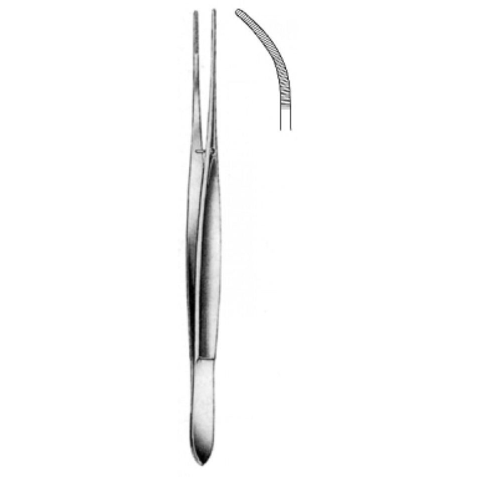 Cushing Dressing Forceps Curved Serrated 17.5cm - Surgix Instruments Medical Stainless Steel Forceps