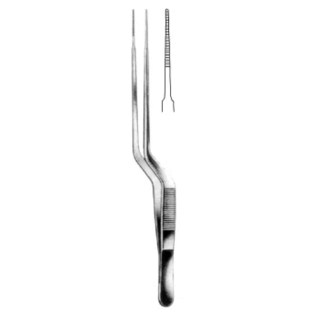 Gerald Dressing Forceps Serrated Bayonet shaped 18cm - Surgix Instruments Medical Stainless Steel Forceps