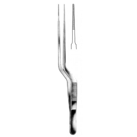 Gerald Dressing Forceps Serrated Bayonet shaped 18cm - Surgix Instruments Medical Stainless Steel Forceps