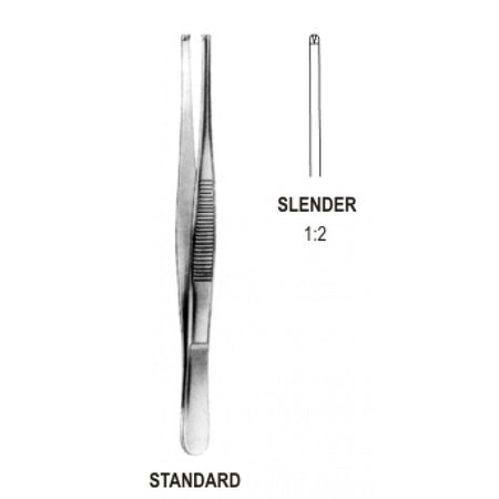 Tissue Forceps 1x2 Teeth Narrow 13cm - Surgix Instruments Medical Stainless Steel Forceps