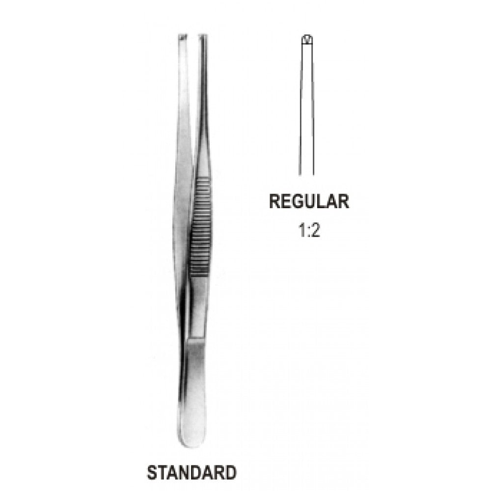 Standard Tissue Forceps 1x2 Teeth 16cm - Surgix Instruments Medical Stainless Steel Forceps