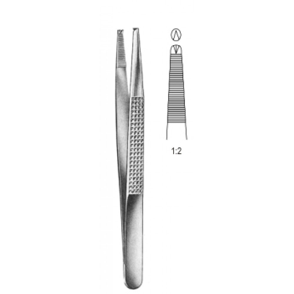Bonney Tissue Forceps 1x2 Teeth, 18cm - Surgix Instruments Medical Stainless Steel Forceps
