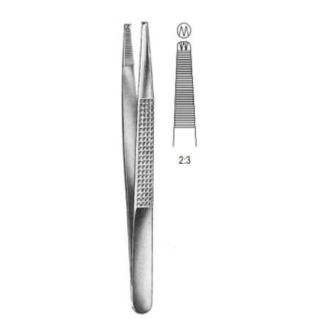 Bonney Tissue Forceps 2x3 Teeth, 18cm - Surgix Instruments Medical Stainless Steel Forceps