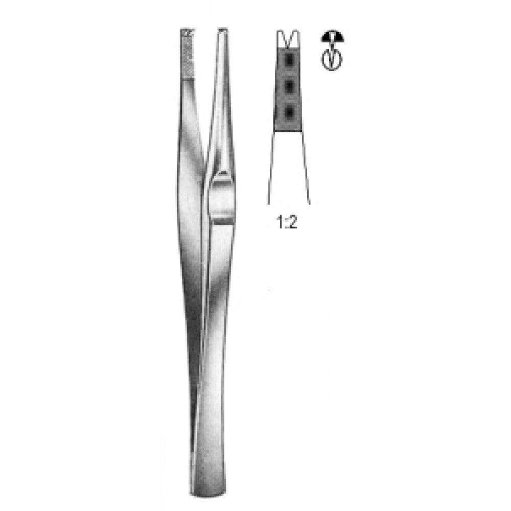 Lanes Tissue Forceps 1x2 Teeth 18cm - Surgix Instruments Medical Stainless Steel Forceps