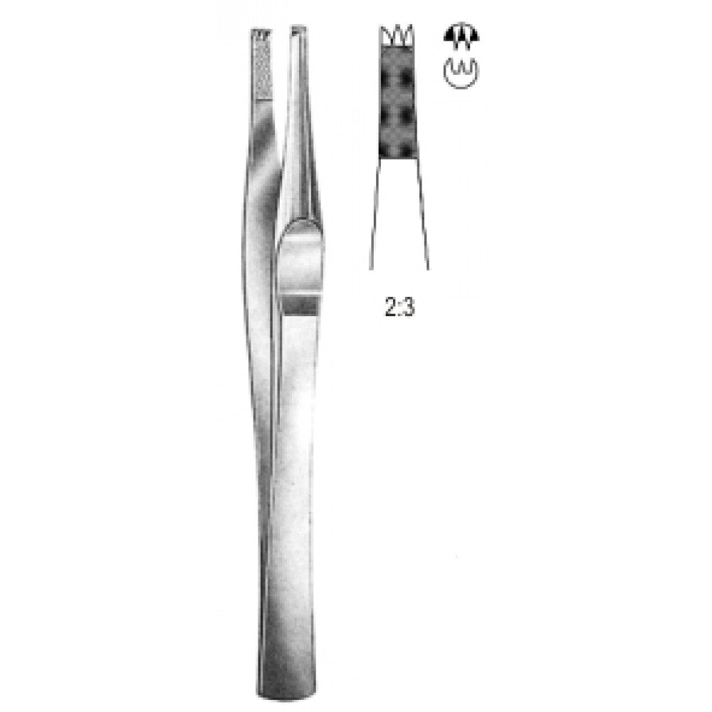 Lanes Tissue Forceps 2x3 Teeth 20cm - Surgix Instruments Medical Stainless Steel Forceps