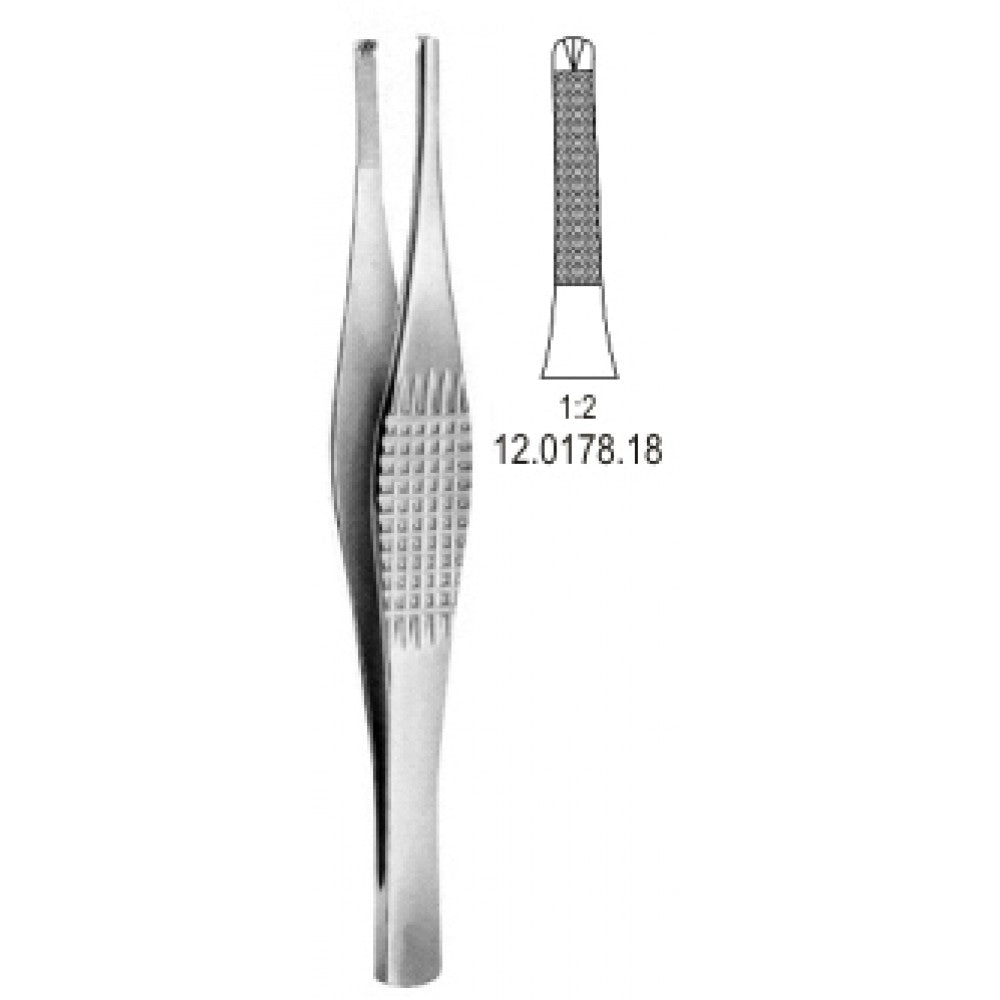Ramsay Tissue Forceps 1x2 Teeth, 18cm - Surgix Instruments Medical Stainless Steel Forceps