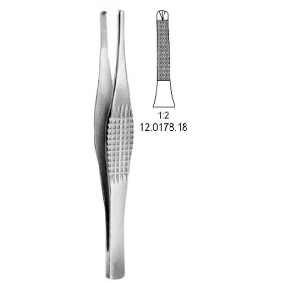 Ramsay Tissue Forceps 1x2 Teeth, 18cm - Surgix Instruments Medical Stainless Steel Forceps