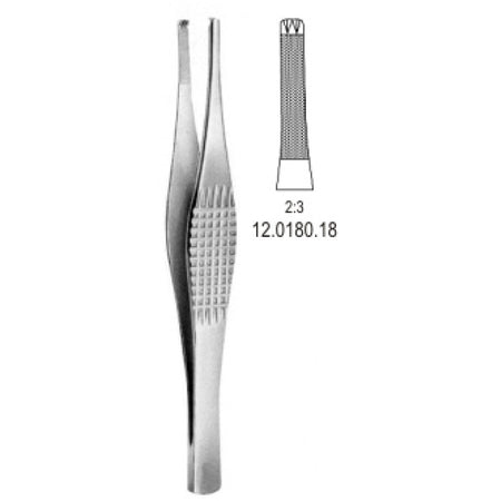 Ramsay Tissue Forceps 2x3 Teeth, 18cm - Surgix Instruments Medical Stainless Steel Forceps