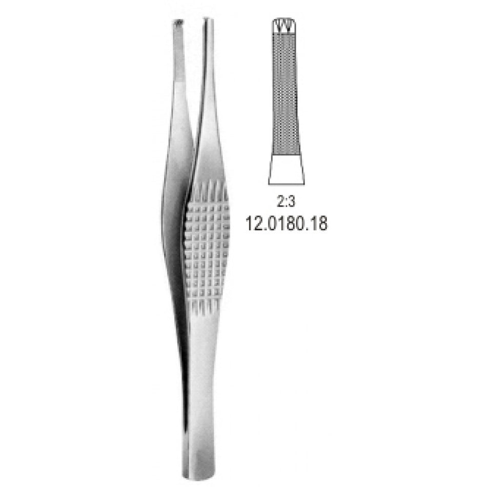 Ramsay Tissue Forceps 2x3 Teeth, 18cm - Surgix Instruments Medical Stainless Steel Forceps