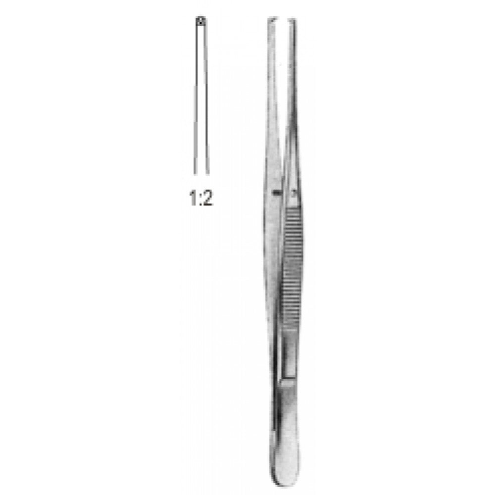Semken Tissue Forceps 1x2 Teeth 12.5cm - Surgix Instruments Medical Stainless Steel Forceps
