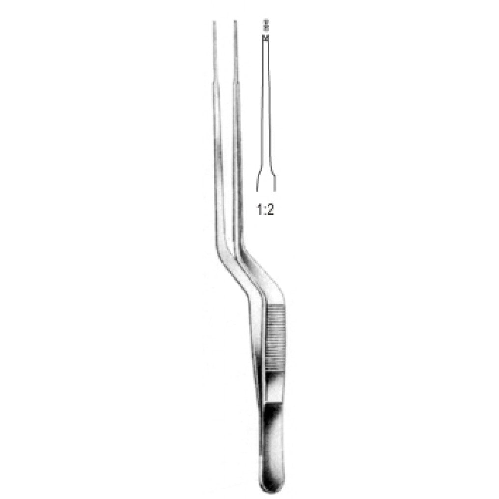 Gerald Tissue Forceps bayonet 1x2 Teeth 18cm - Surgix Instruments Medical Stainless Steel Forceps