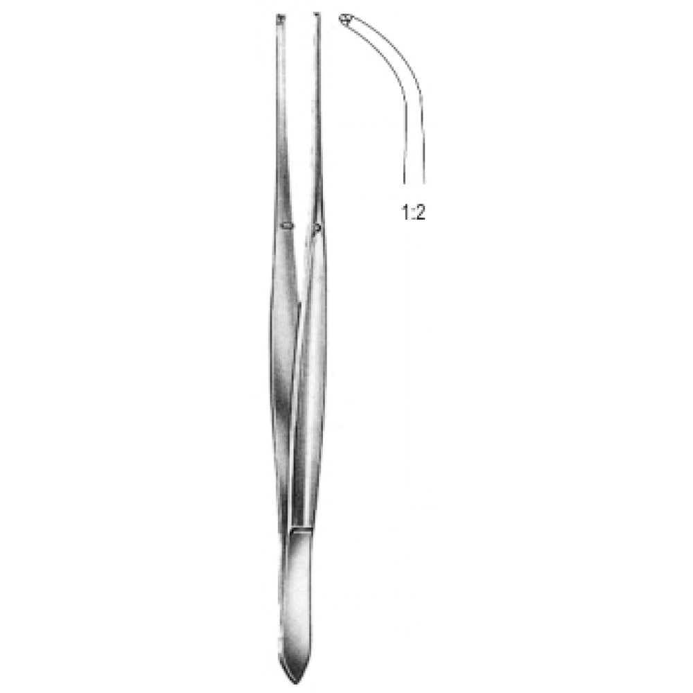 Cushing Tissue Forceps 1x2 Teeth Curved 17.5cm - Surgix Instruments Medical Stainless Steel Forceps