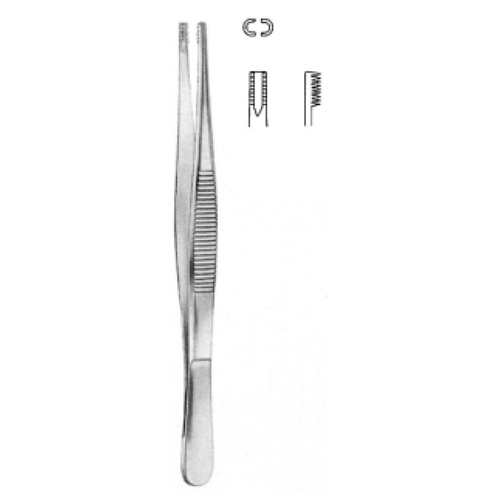 Brown Tissue Forceps 9x9T 15cm - Surgix Instruments Medical Stainless Steel Forceps