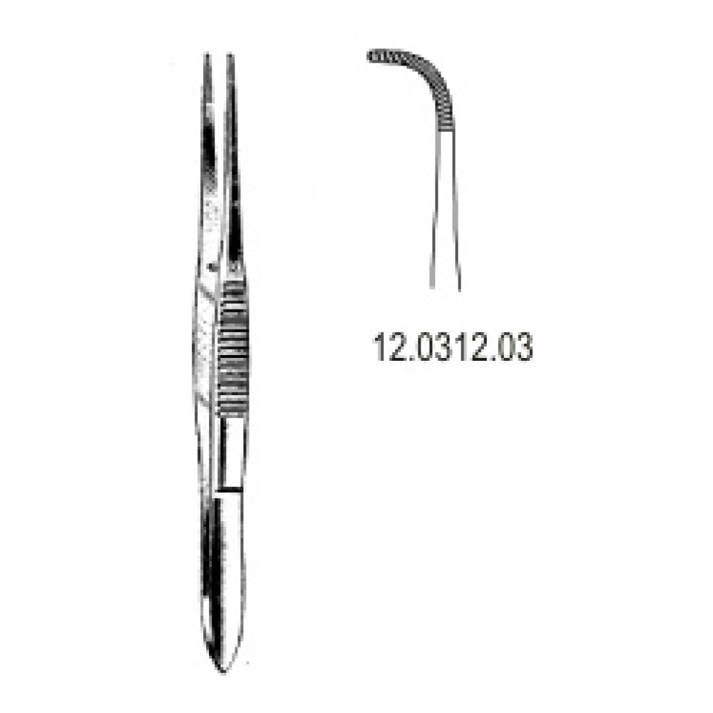 Fine Dressing Forceps Serrated full Curved 12cm - Surgix Instruments Medical Stainless Steel Forceps