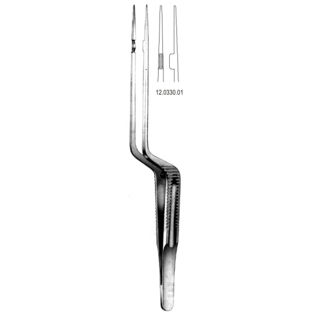 Micro Forceps Bayonet shaped smooth 22.5cm - Surgix Instruments Medical Stainless Steel Forceps