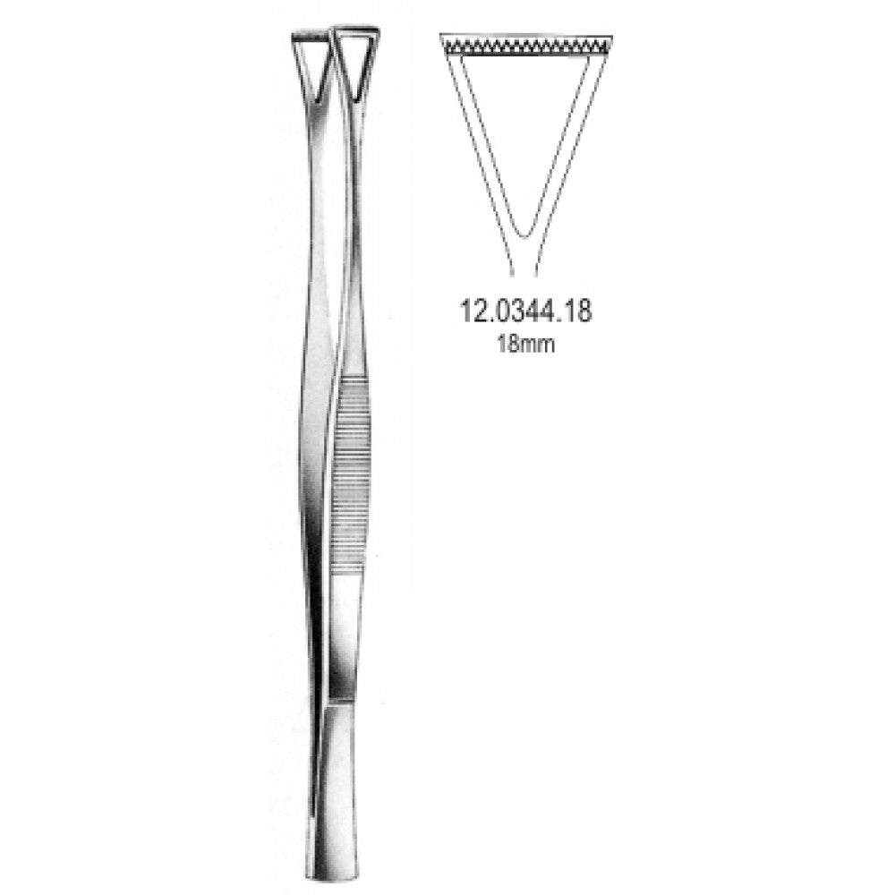 Collin Duval Tissue Forceps 18mm jaws 20cm - Surgix Instruments Medical Stainless Steel Forceps