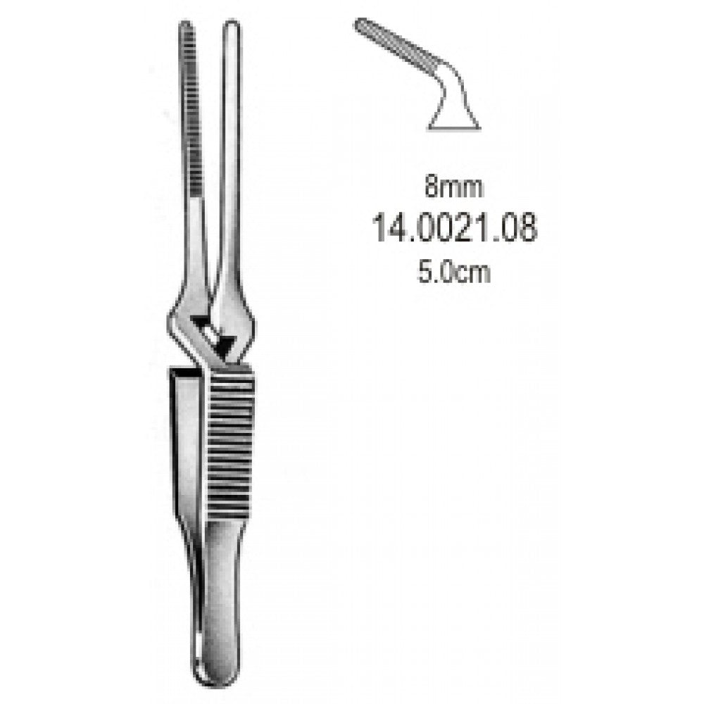 Diethrich Bulldog Clamp angled jaw 8mm, 5.0cm - Surgix Instruments Medical Stainless Steel Hemostatic Clamp