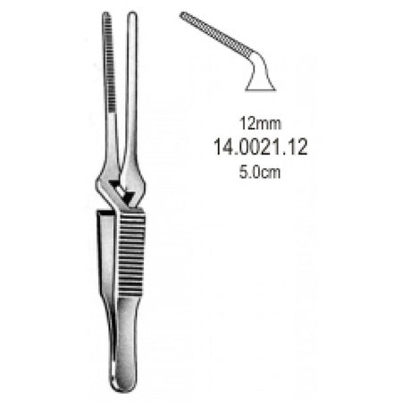 Diethrich Bulldog Clamp angled jaw 12mm,5.0cm - Surgix Instruments Medical Stainless Steel Hemostatic Clamp