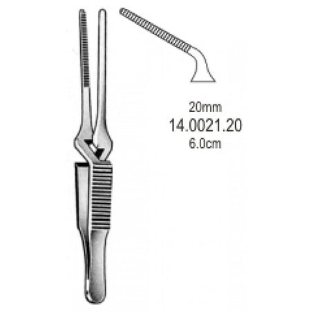 Diethrich Bulldog Clamp angled jaw 20mm,6.0cm - Surgix Instruments Medical Stainless Steel Hemostatic Clamp