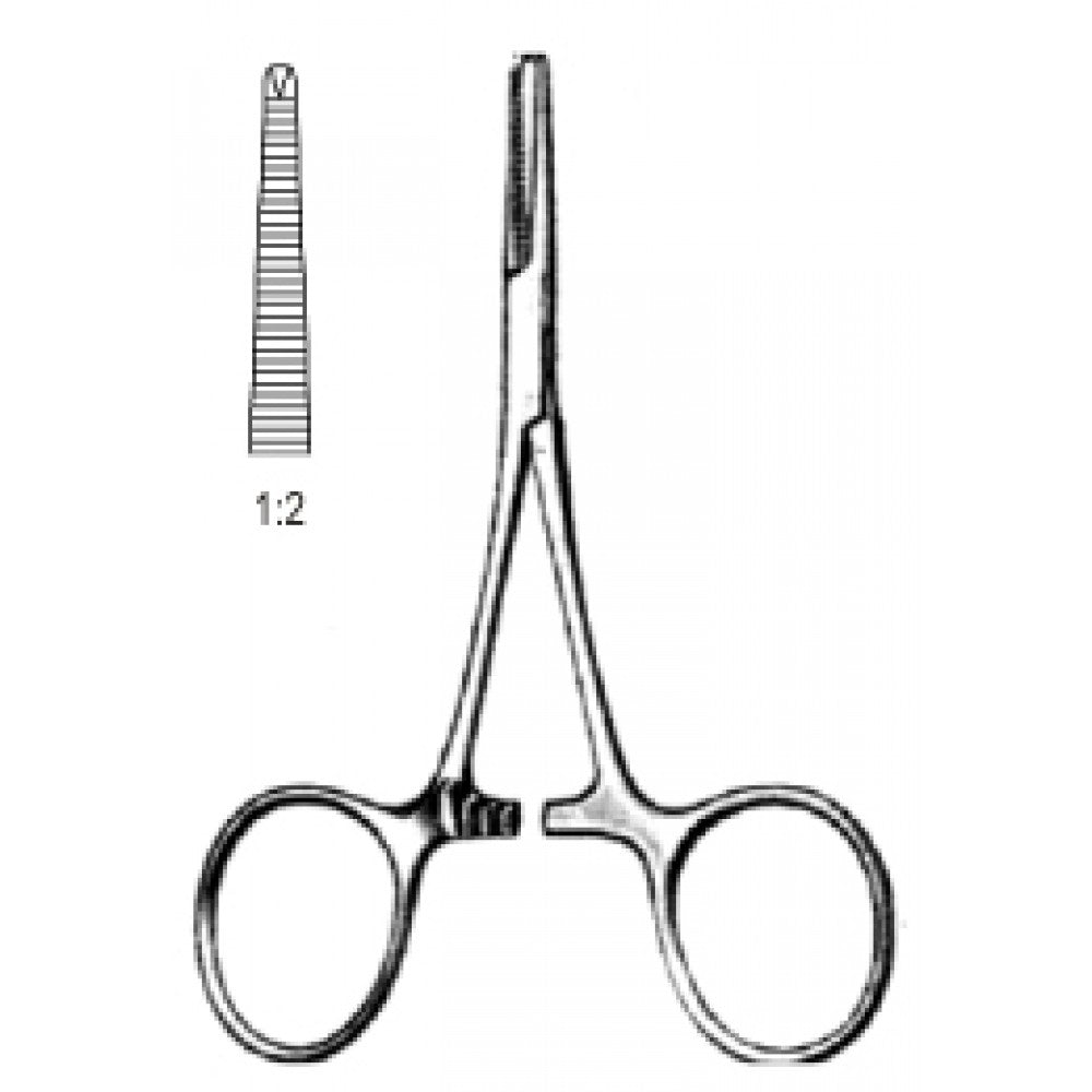 Hartmann Hemstatic Forceps Straight 1x2 Teeth Teeth 10cm - Surgix Instruments Medical Stainless Steel Hemostatic Clamp