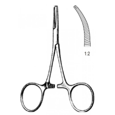 Hartmann Hemstatic Forceps Curved 1x2 Teeth Teeth 10cm - Surgix Instruments Medical Stainless Steel Hemostatic Clamp