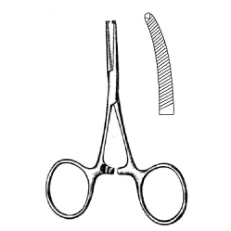 Terrier Artery Forceps Serrated 1x2 Teeth Teeth Curved 9cm - Surgix Instruments Medical Stainless Steel Hemostatic Clamp