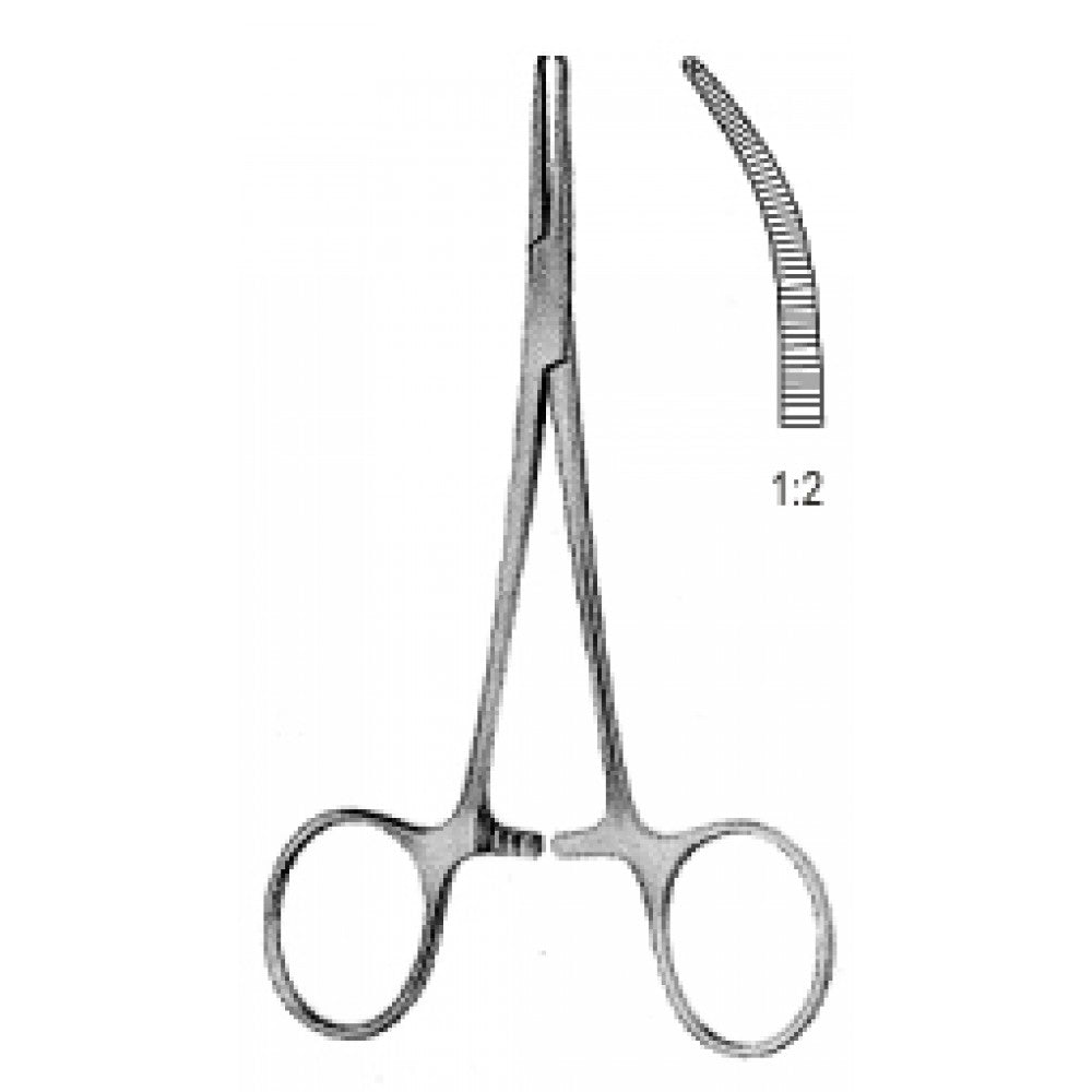 Halstead Mosquito Forceps Curved 1x2 Teeth Teeth 14cm - Surgix Instruments Medical Stainless Steel Hemostatic Clamp