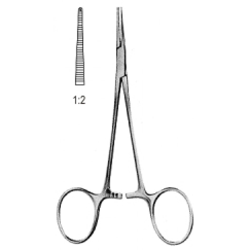 Halstead Micro Mosquito Forceps Straight 1x2 Teeth Teeth 10cm - Surgix Instruments Medical Stainless Steel Hemostatic Clamp