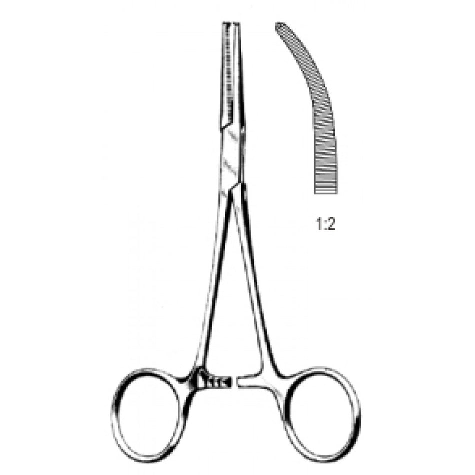 Crile Hemostatic Forceps Curved 1x2 Teeth Teeth 14cm - Surgix Instruments Medical Stainless Steel Hemostatic Clamp