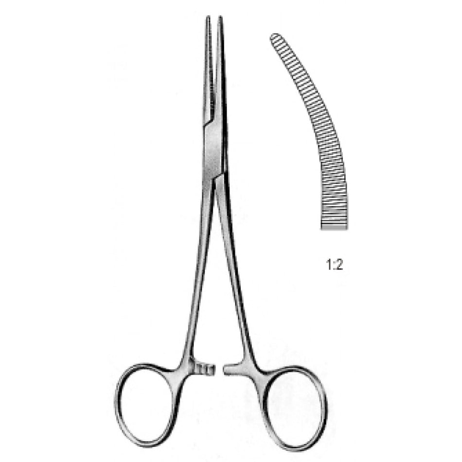 Crile Rankin Hemostatic Forceps Curved 1x2 Teeth Teeth 16cm - Surgix Instruments Medical Stainless Steel Hemostatic Clamp