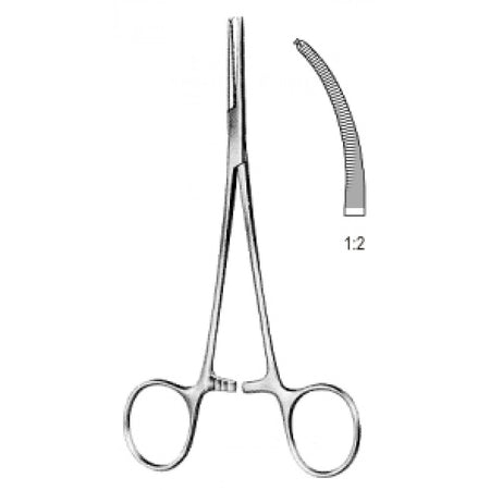 Leriche Hemostatic Forceps Curved 1x2 Teeth Teeth 15cm - Surgix Instruments Medical Stainless Steel Hemostatic Clamp