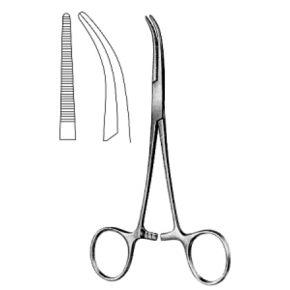 Dandy Hemostatic Forceps Curved to side Serrated 14cm - Surgix Instruments Medical Stainless Steel Hemostatic Clamp