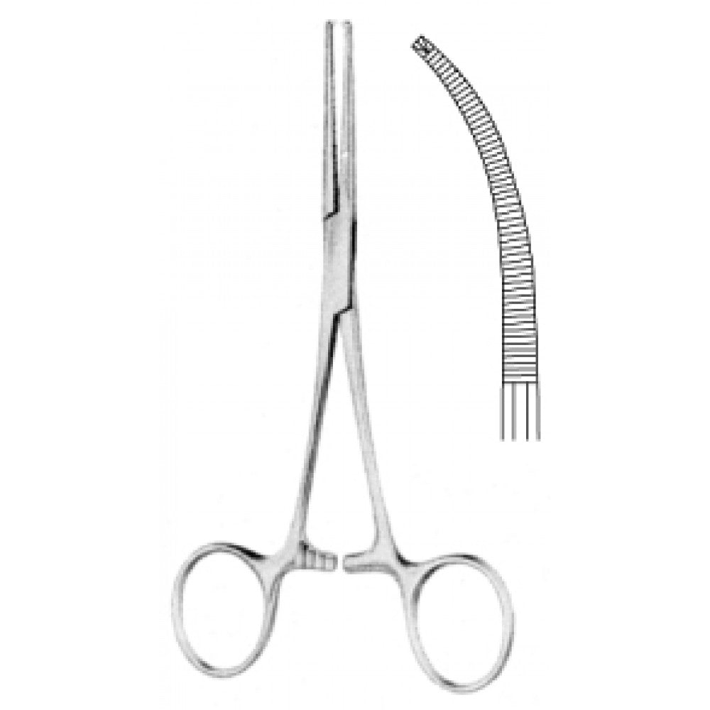 Kocher Hemostatic Forceps Delicate 1x2 Teeth Teeth Curved 16cm - Surgix Instruments Medical Stainless Steel Hemostatic Clamp