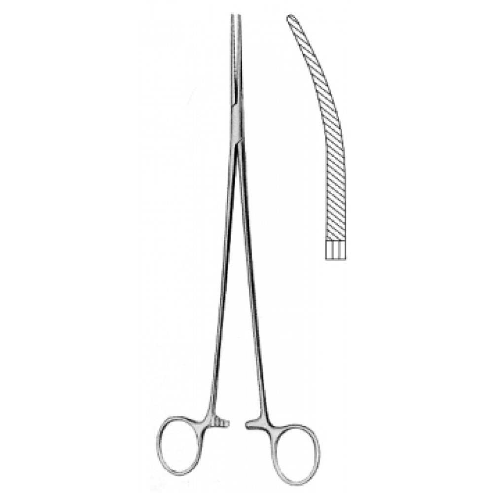 Bengolea Hemostatic Forceps Curved Serrated 24cm - Surgix Instruments Medical Stainless Steel Hemostatic Clamp