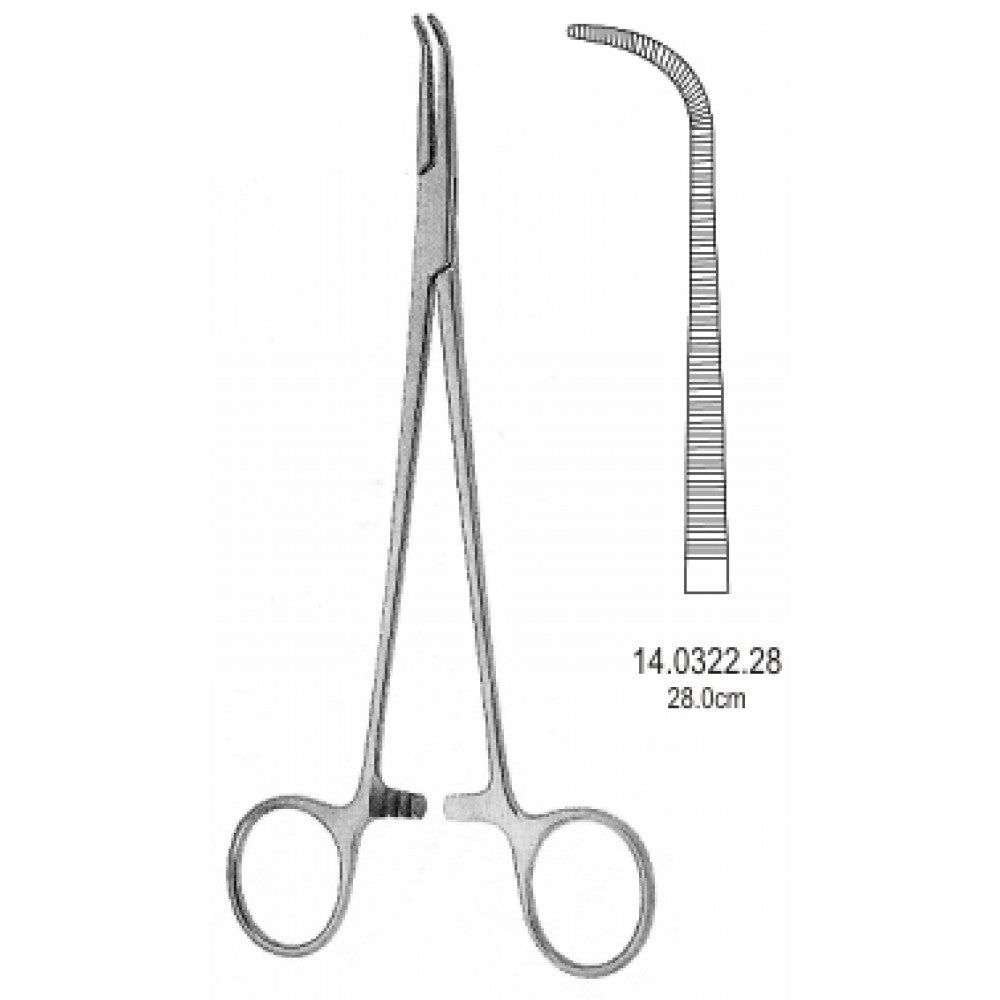 Gemini Hemostatic Forceps Curved 28cm - Surgix Instruments Medical Stainless Steel Hemostatic Clamp