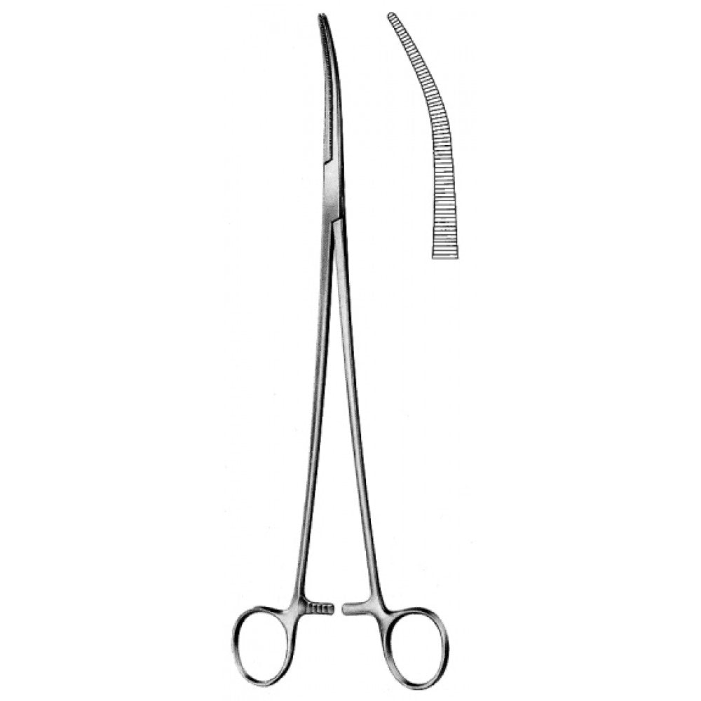 Zenker Bronchus Forceps slight Curved 29.5cm - Surgix Instruments Medical Stainless Steel Hemostatic Clamp