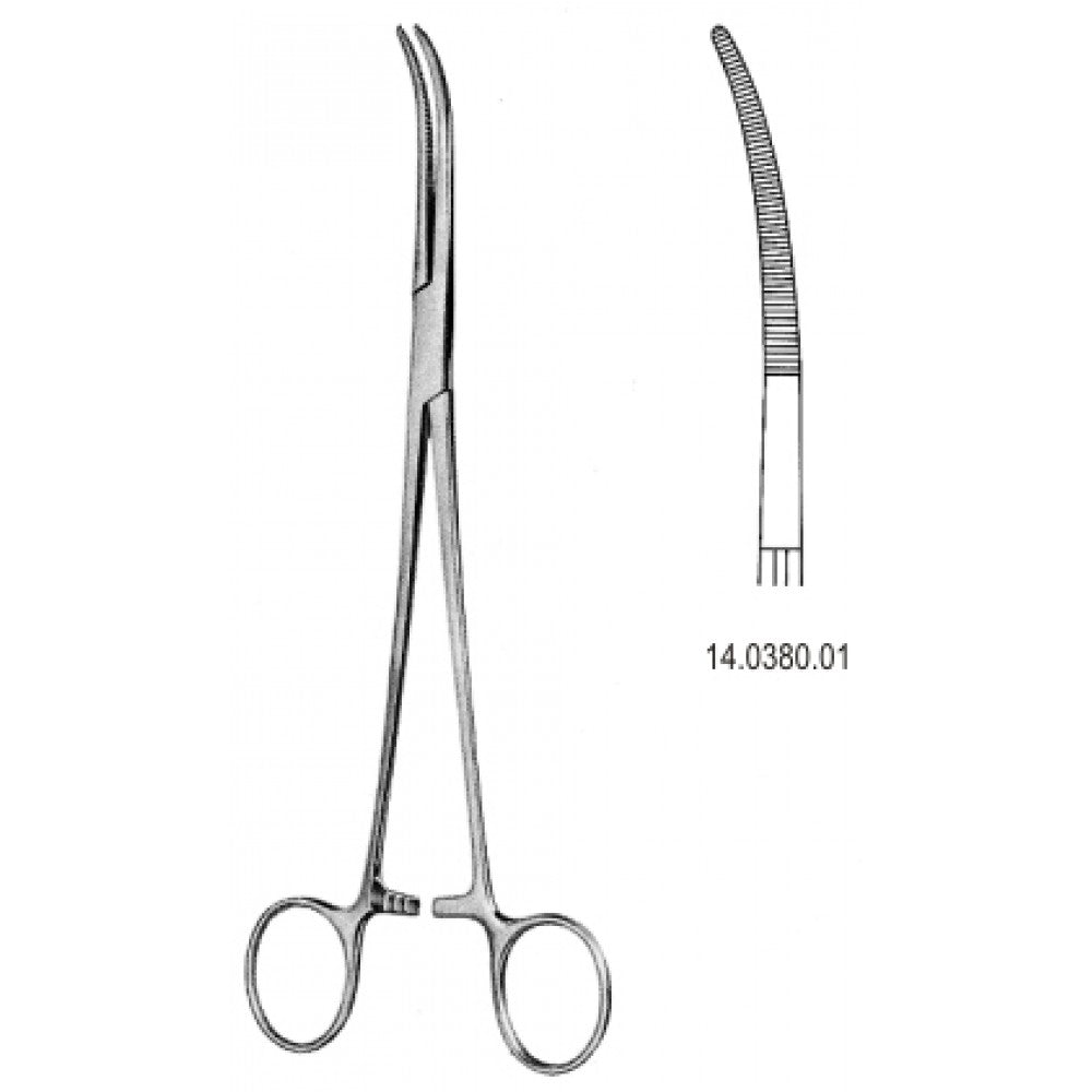 Rumel Thorax Forceps slight Curved 23cm - Surgix Instruments Medical Stainless Steel Hemostatic Clamp