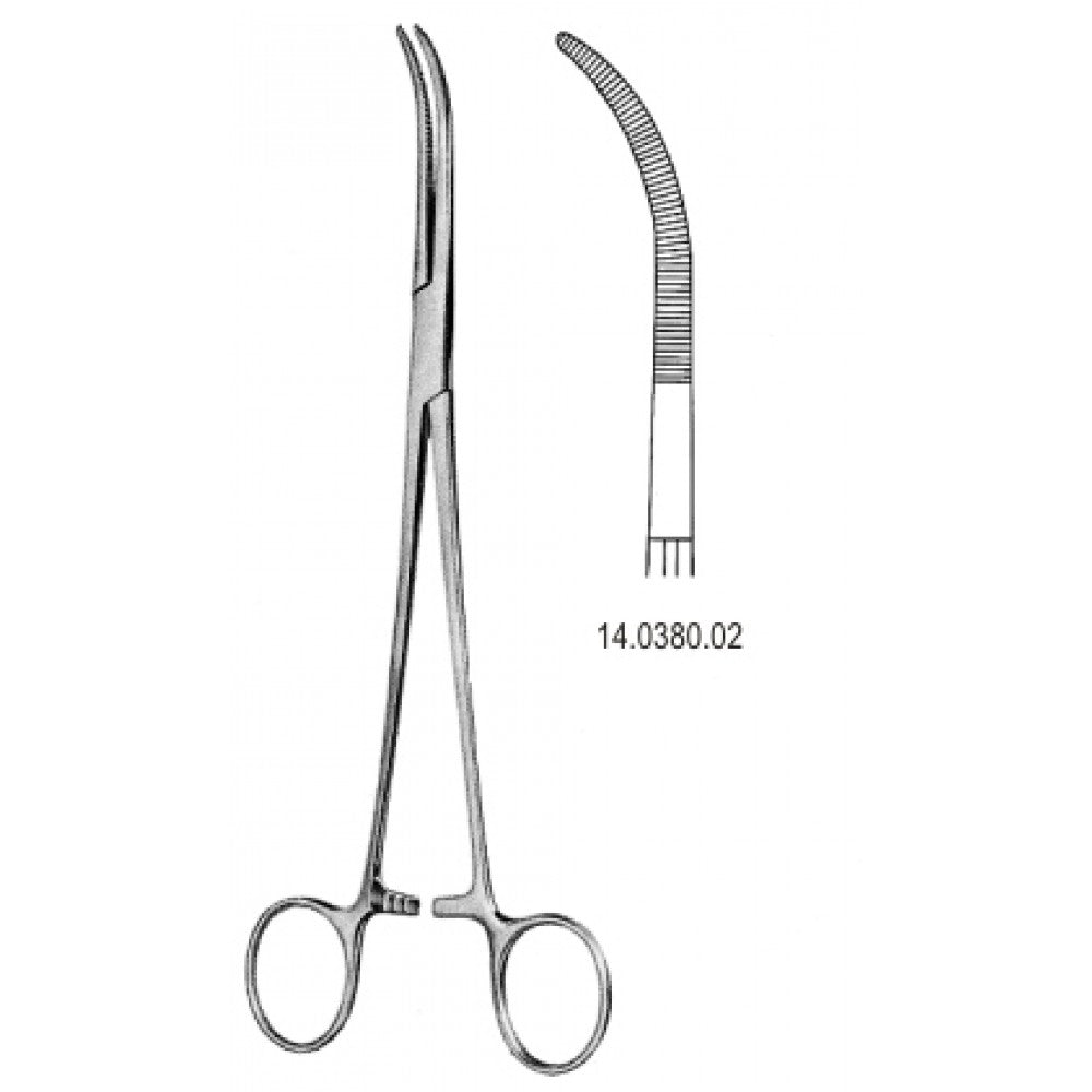 Rumel Artery Forceps Curved 23cm - Surgix Instruments Medical Stainless Steel Hemostatic Clamp