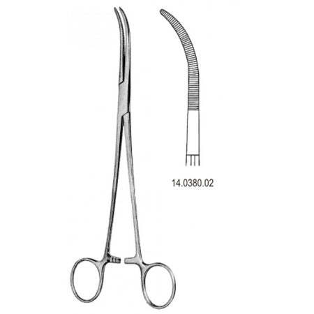 Rumel Artery Forceps Curved 23cm - Surgix Instruments Medical Stainless Steel Hemostatic Clamp