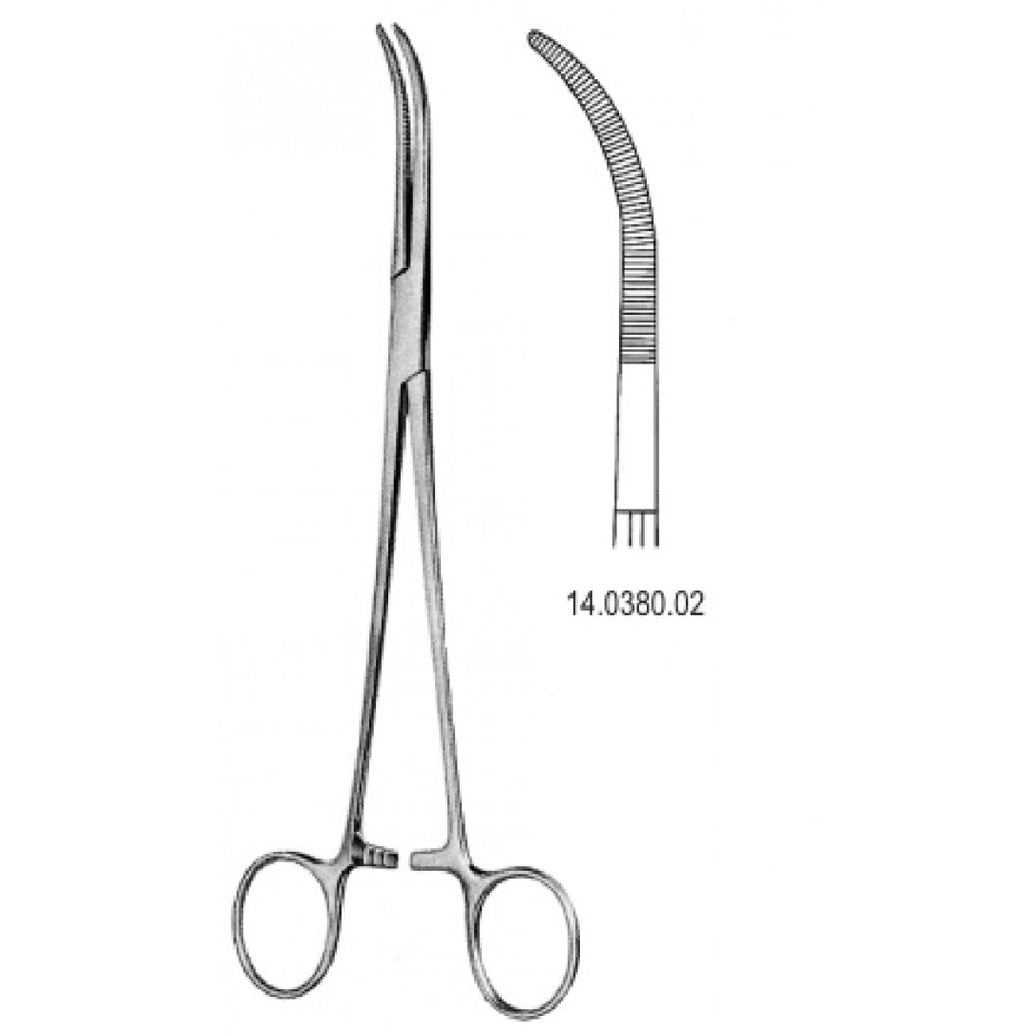 Rumel Artery Forceps Curved 23cm - Surgix Instruments Medical Stainless Steel Hemostatic Clamp