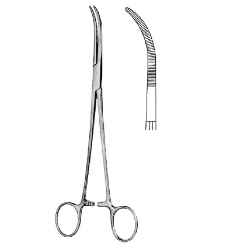 Rumel Thorax Forceps semi Curved 23cm - Surgix Instruments Medical Stainless Steel Hemostatic Clamp